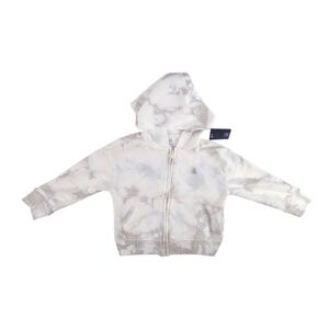 GAP Toddler Tie-Dye Zip Hoodie White/Gray | Size 3T